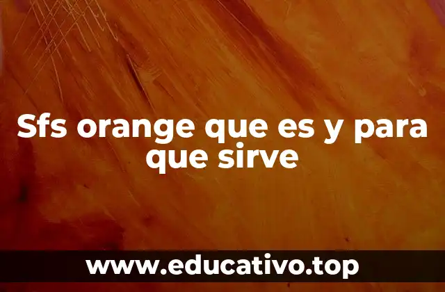 Sfs orange que es y para que sirve