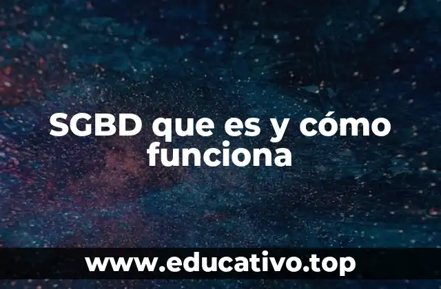 SGBD que es y cómo funciona