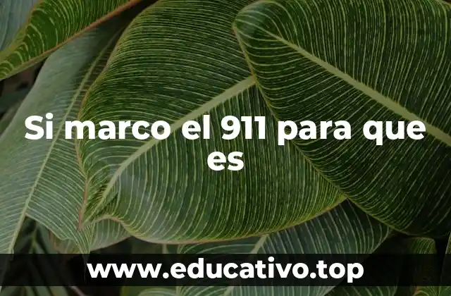 Si marco el 911 para que es