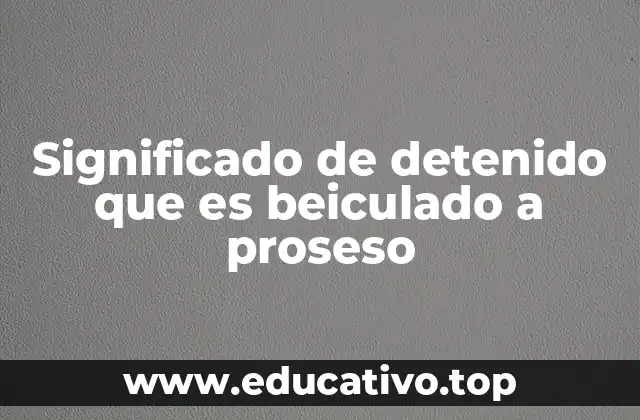 Significado de detenido que es beiculado a proseso