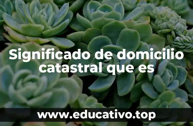 Significado de domicilio catastral que es