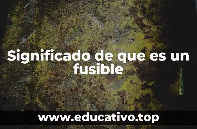 Significado de que es un fusible