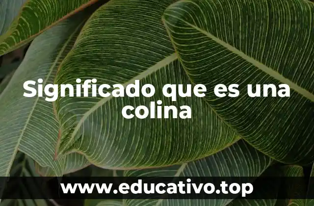Significado que es una colina