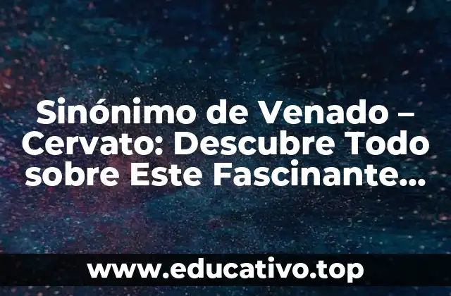 Sinónimo de Venado – Cervato: Descubre Todo sobre Este Fascinante Animal