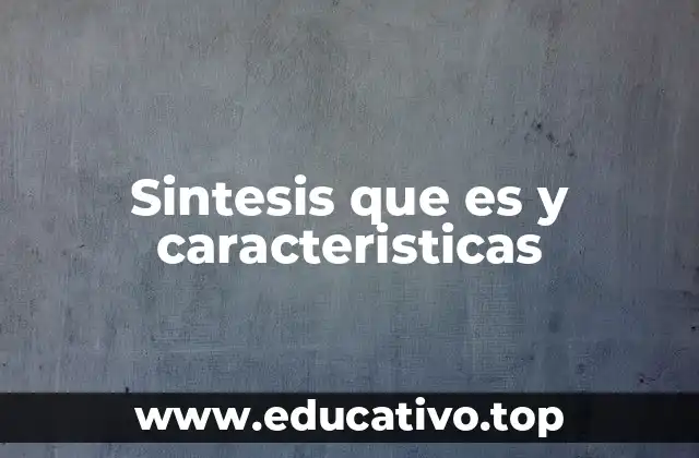 Sintesis que es y caracteristicas