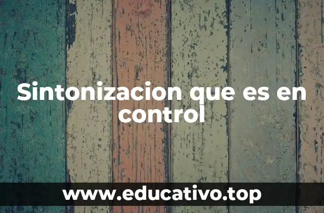 Sintonizacion que es en control