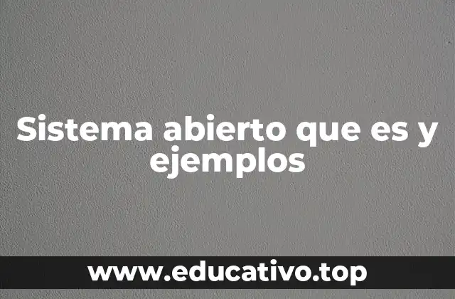 Sistema abierto que es y ejemplos