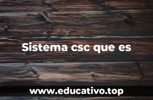 Sistema csc que es