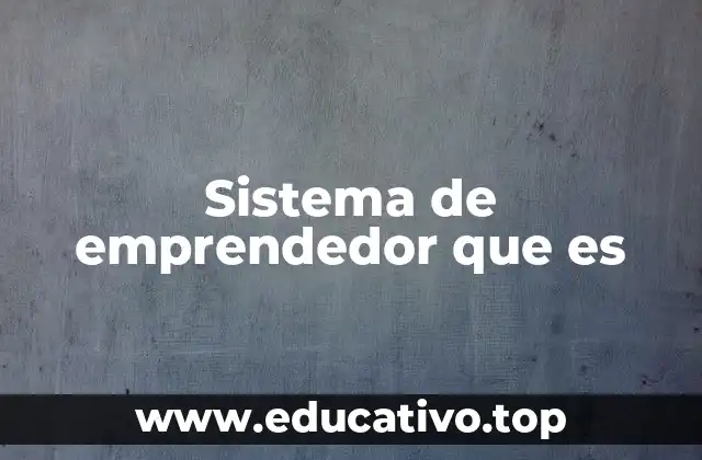 Sistema de emprendedor que es