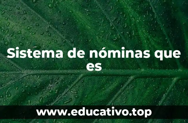 Sistema de nóminas que es