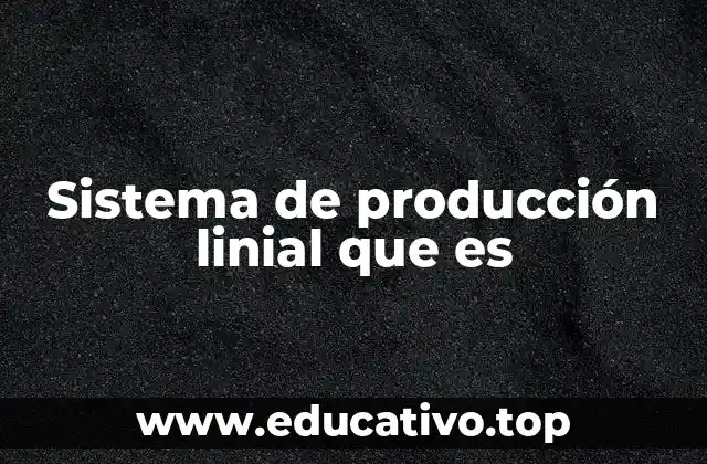Sistema de producción linial que es