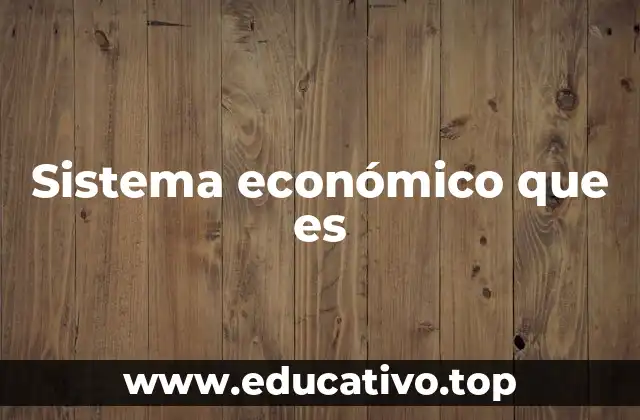 Sistema económico que es