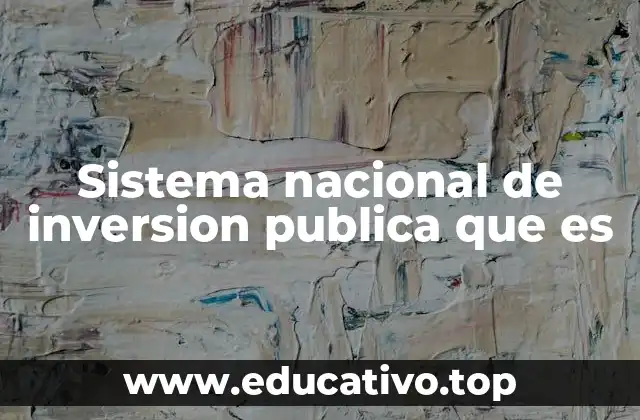 Sistema nacional de inversion publica que es