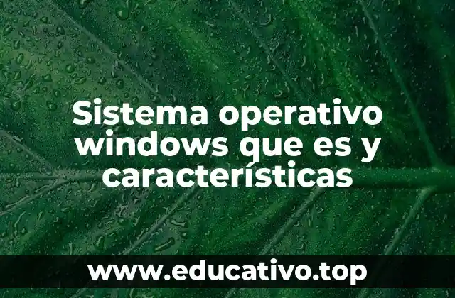 Sistema operativo windows que es y características