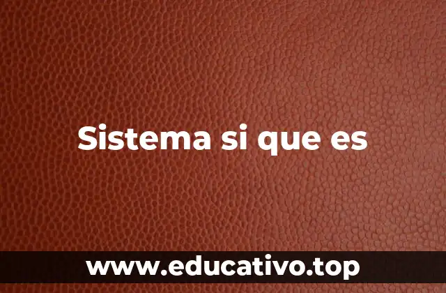 Sistema si que es