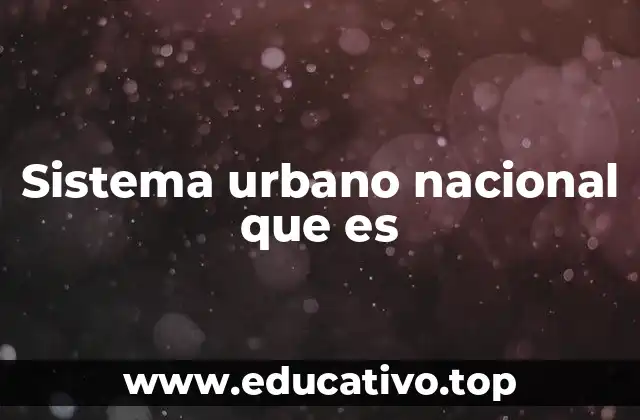 Sistema urbano nacional que es