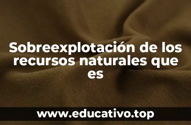 Sobreexplotación de los recursos naturales que es