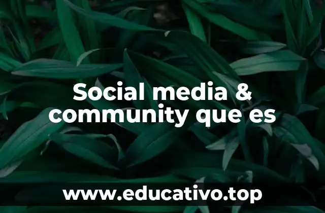 Social media & community que es