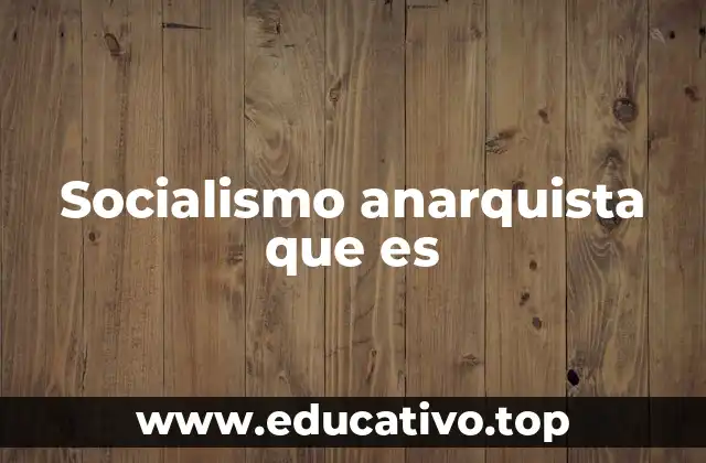 Socialismo anarquista que es