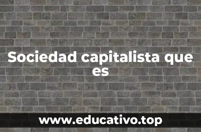 Sociedad capitalista que es