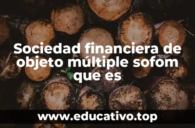 Sociedad financiera de objeto múltiple sofom que es