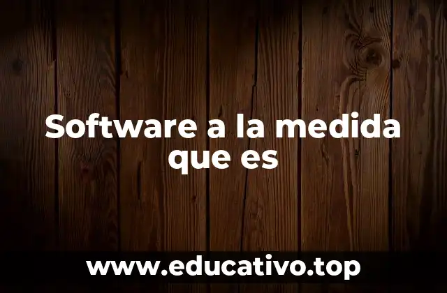 Software a la medida que es