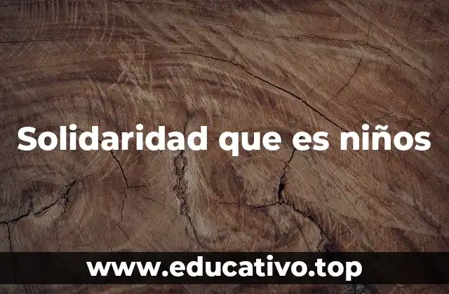 Solidaridad que es niños