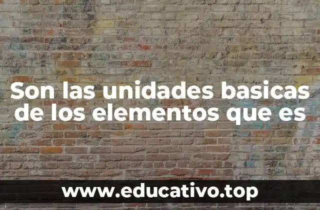 Son las unidades basicas de los elementos que es