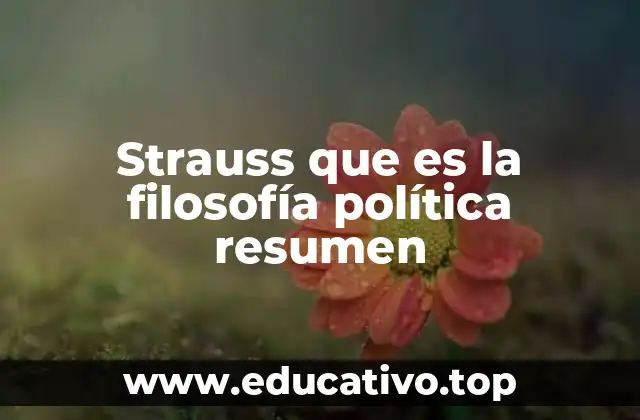 Strauss que es la filosofía política resumen