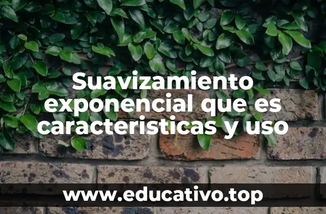 Suavizamiento exponencial que es caracteristicas y uso