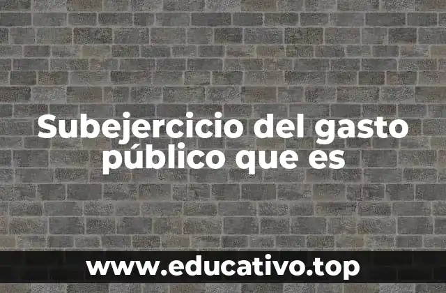 Subejercicio del gasto público que es