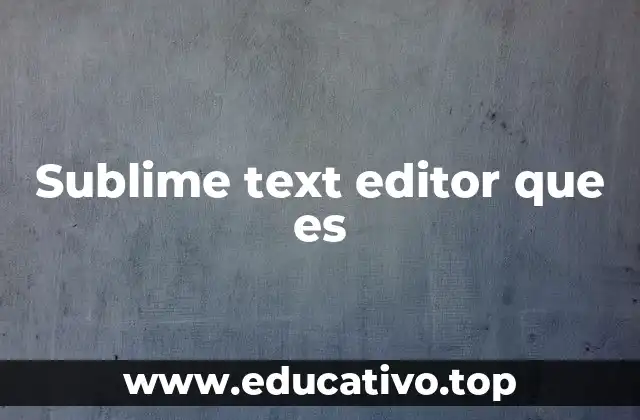 Sublime text editor que es