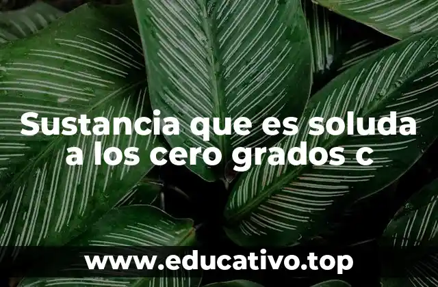 Sustancia que es soluda a los cero grados c