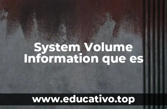 System Volume Information que es