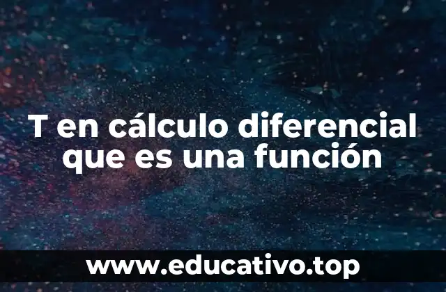 T en cálculo diferencial que es una función