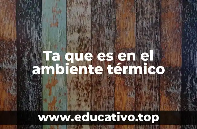 Ta que es en el ambiente térmico