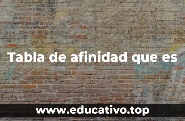 Tabla de afinidad que es