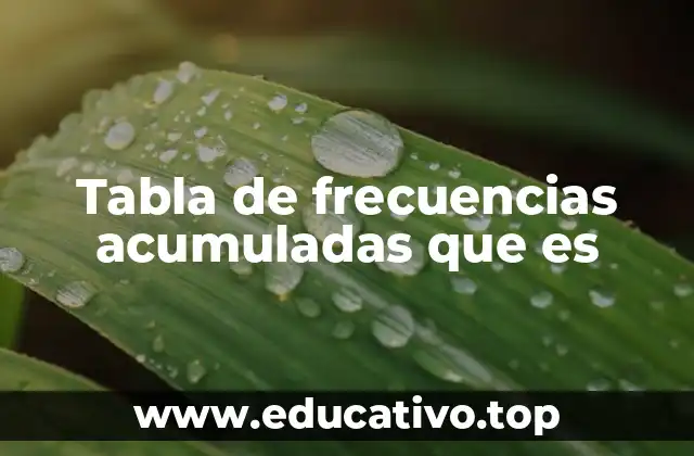 Tabla de frecuencias acumuladas que es