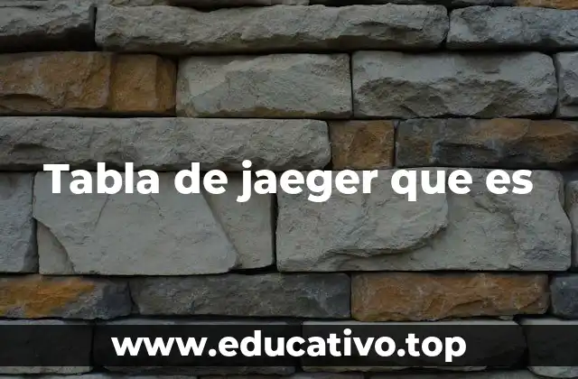 Tabla de jaeger que es