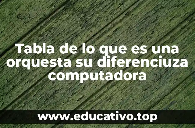 Tabla de lo que es una orquesta su diferenciuza computadora