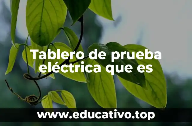 Tablero de prueba eléctrica que es
