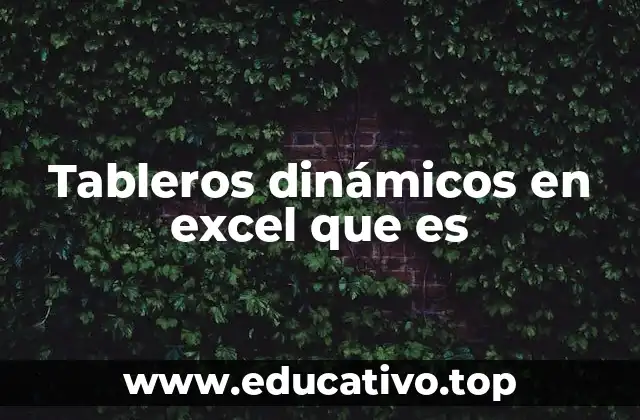 Tableros dinámicos en excel que es