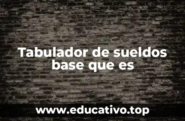 Tabulador de sueldos base que es