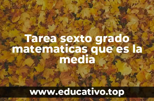 Tarea sexto grado matematicas que es la media