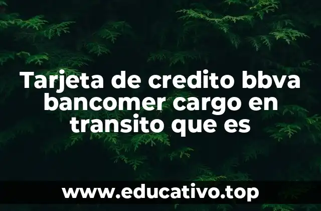 Tarjeta de credito bbva bancomer cargo en transito que es