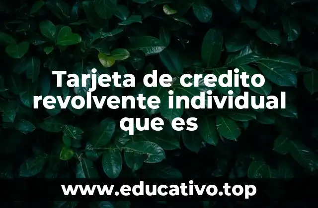Características principales de las tarjetas revolventes individuales