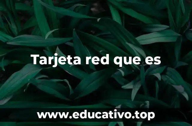 Tarjeta red que es