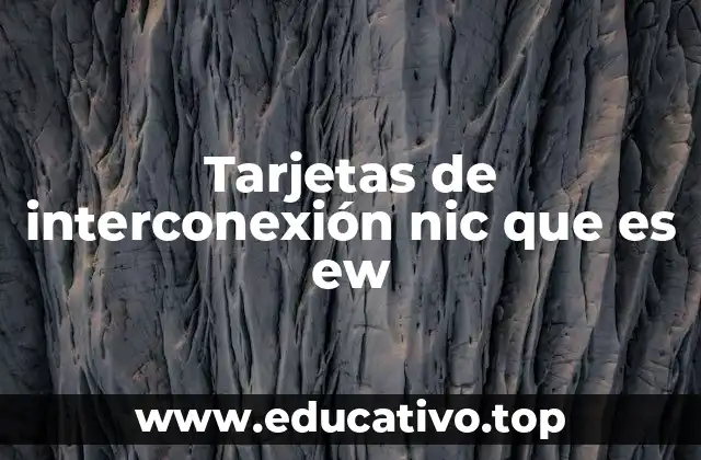 Tarjetas de interconexión nic que es ew