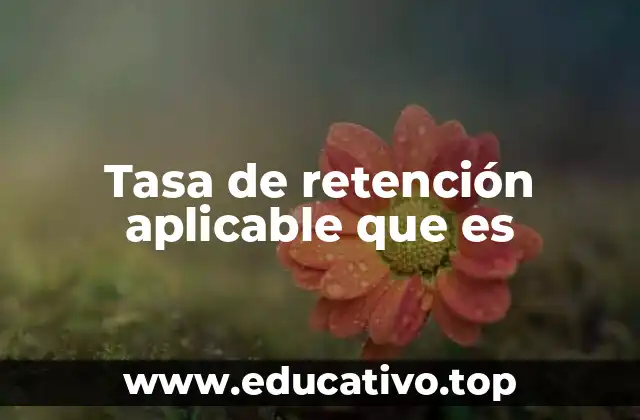 Tasa de retención aplicable que es