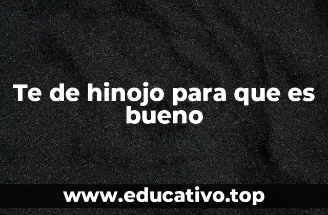 Te de hinojo para que es bueno